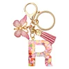 DIY Pink Tassel Ring Letter Butterfly Keychain