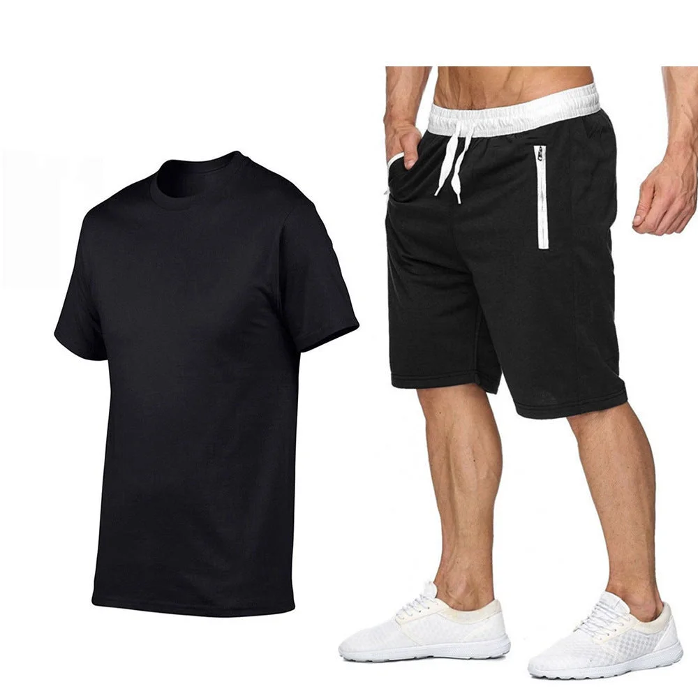 Men's Summer Short Sleeve Shorts Sports Suit