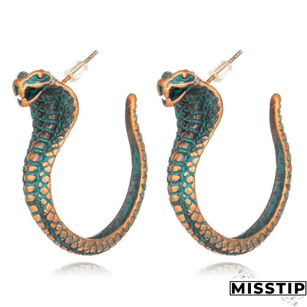 Retro hand-woven rope serpentine earrings