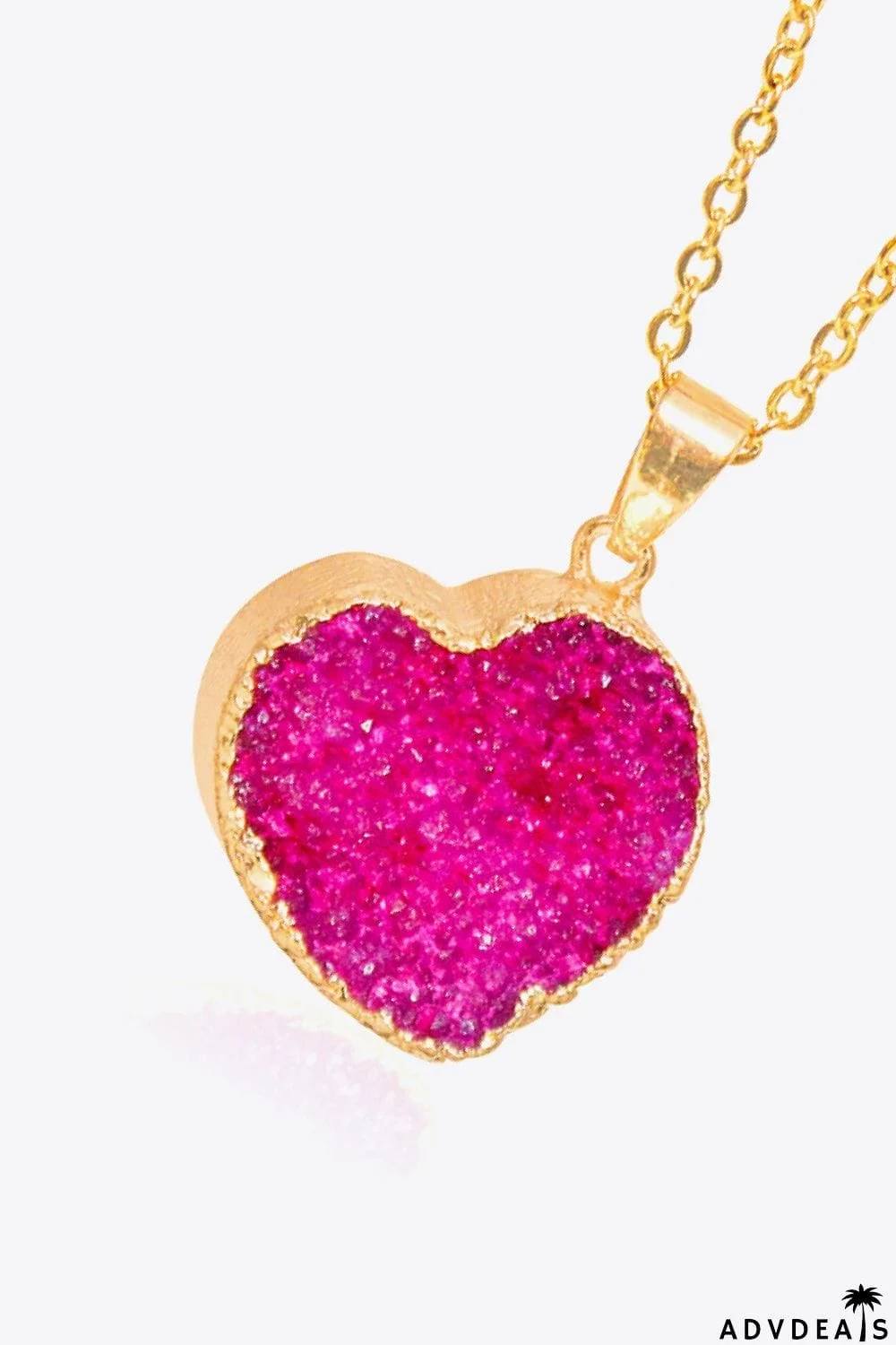 Contrast Heart Druzy Pendant