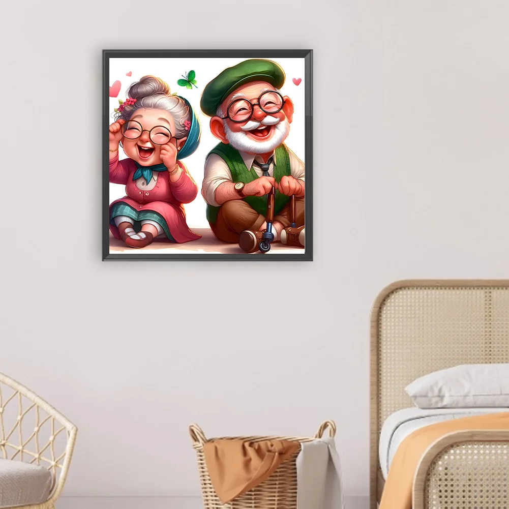 Diamond Painting - Full Round Drill - Old Couple(Canvas|30*30cm)