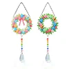 2pcs Easter Egg Wreath Diamond Painting Double-sided Crystal Window Suncatcher Craft Set Birthday Gifts Home Garden Decor Hanging Kit
