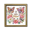 Diamond Painting Special Shaped Drill Butterfly and Flower With Frame(8.46x8.46inch)
