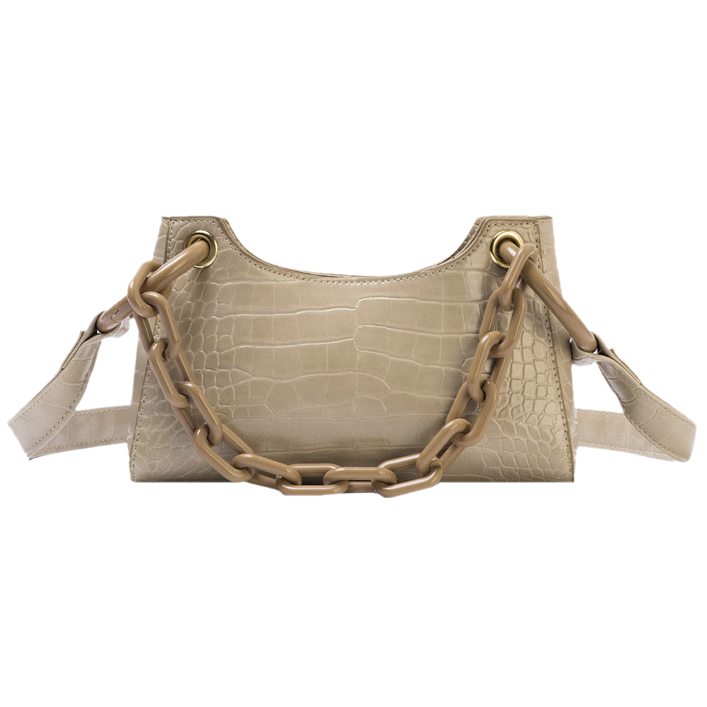 

Acrylic Chain Shoulder Bags Women Solid Handbag PU Messenger Totes -Camel, 501 Original