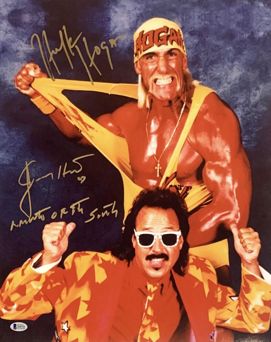 Hulk Hogan & Jimmy Hart Signed 16x20 Photo Poster painting *Wrestling Mouth Of The South