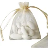 10 Pack | 3"x4" Champagne Organza Drawstring Wedding Party Favor Gift Bags