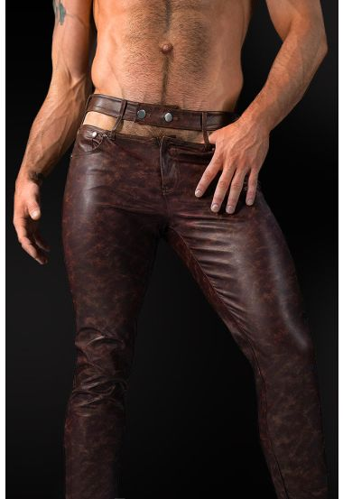 Leather cut out on sale pants