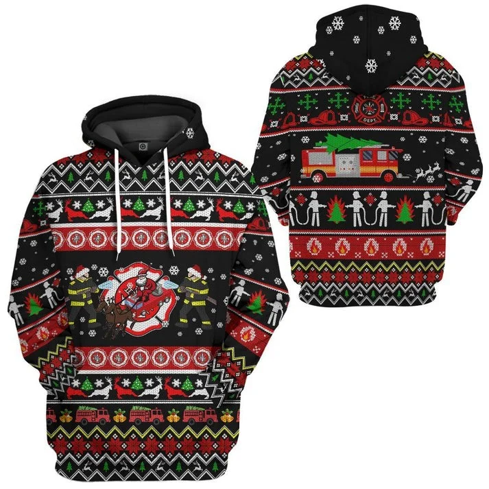 Unisex Black Ugly Christmas Sweaters 3D Print Hoodies
