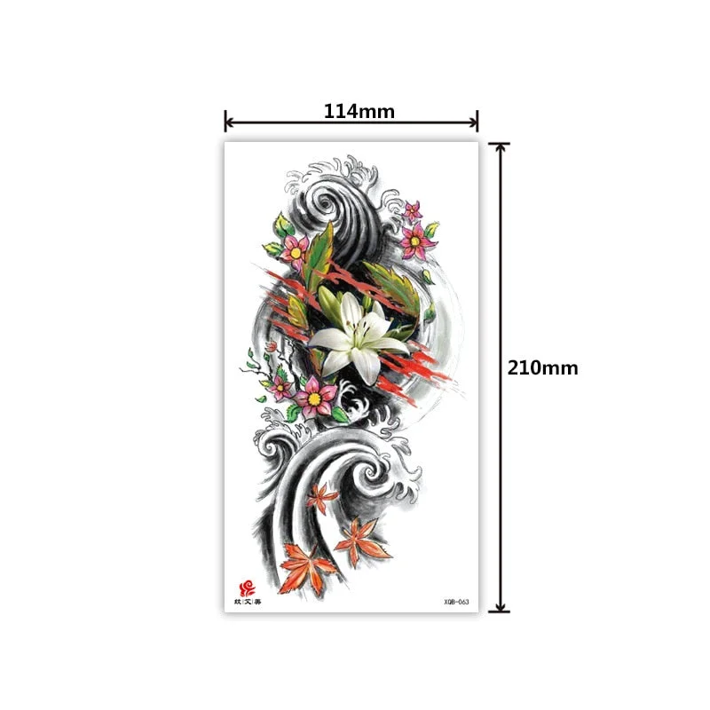Tattoo Applique Arm Men and Women Small Full Arm Waterproof Tattoo Sticker Symbol Totem Animal Skull Text Tattoo Sticker