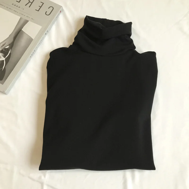 Uveng Uveng Collar Double-Sided German Velvet Bottom Shirt Women 2024 Autumn / Winter Fashion Foreign Style Slim Show Thin Students Long-Sleeved T-Shirt Women Tide