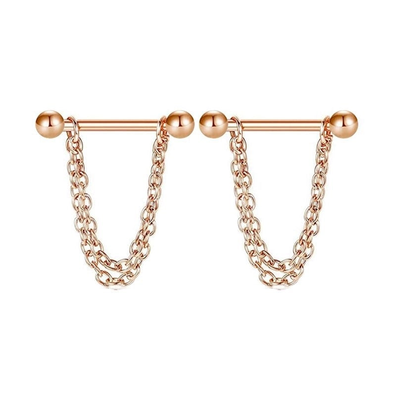 1 Pair Nipple Rings & Studs Minimalist Classic Style Solid Color 304 Stainless Steel Plating Nipple Rings & Studs