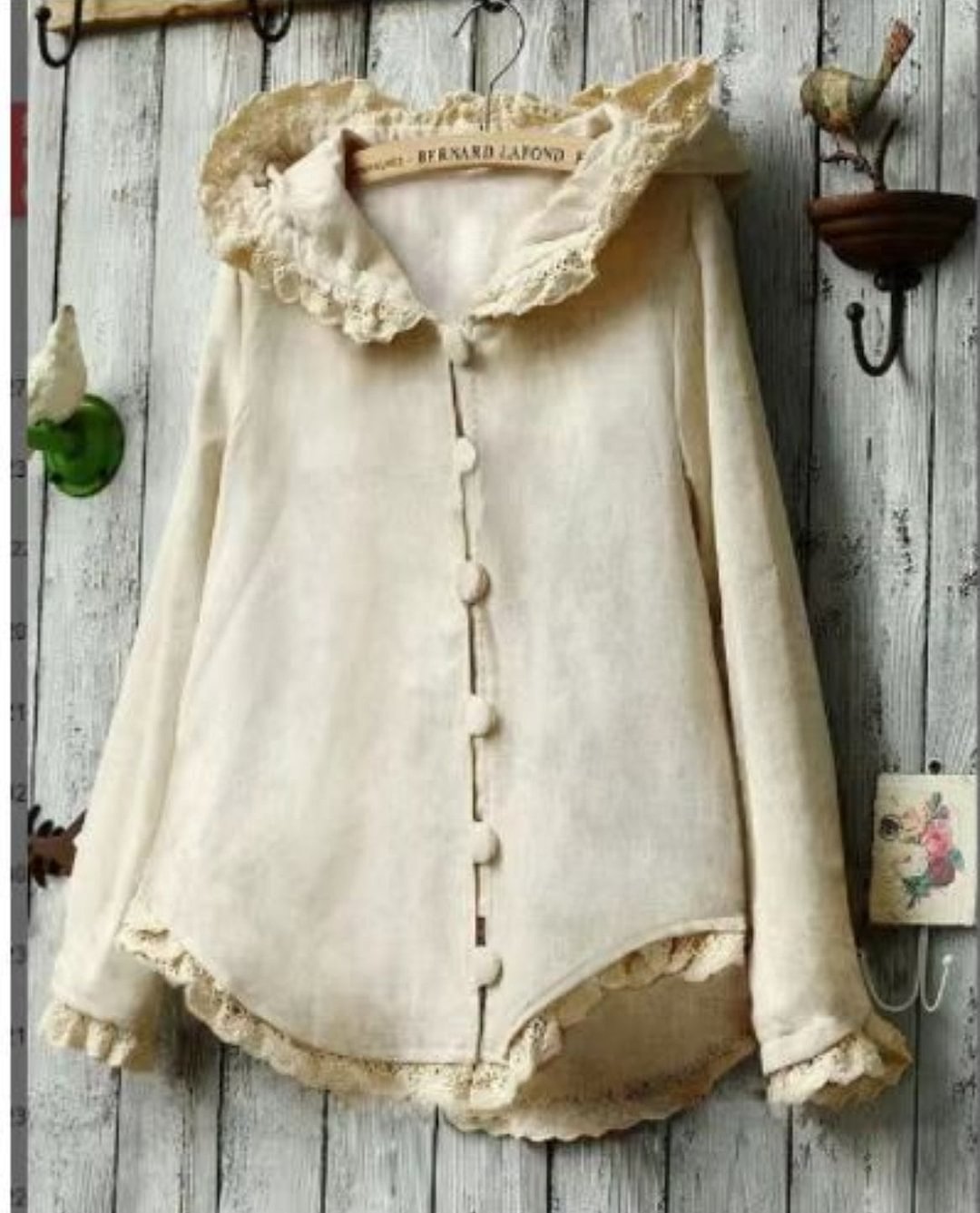 Lovely Lace Drawstring Buttoned Women Top
