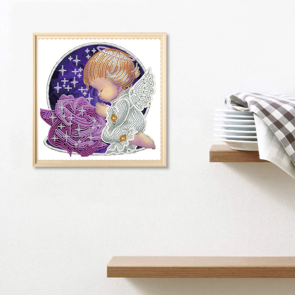 Diamond Painting - Partial Special Shaped Drill - Angel Child(30*30cm)