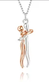 18K Gold-Plated | Elegant Couple Hug Heart Pendant Necklace Romantic Jewelry Gift for Women