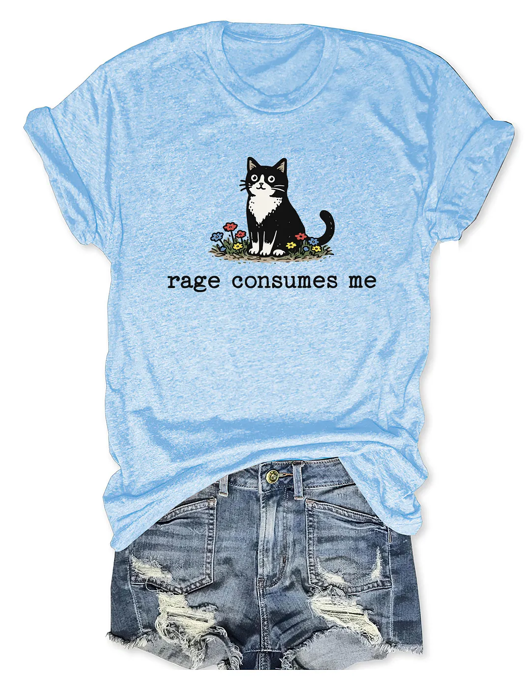 Rage Consumes Me Funny Cat T-shirt