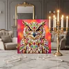 DIY Pearl Painting Owl for Home Wall Decor with Frame(25x25cm)