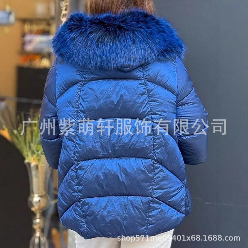 Nigikala Nigikala New Down Jacket Silver Fox Big Real Woolen Threaded Sleeve Rich Atmosphere Warm Loose Thin Explosion