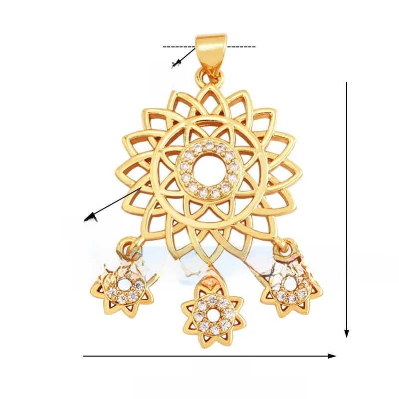 1 Piece 12 * 23mm 15*15mm 5*12mm Hole 5~5.9mm Half 925 Silver Zircon Sun Moon Pendant Jewelry Accessories