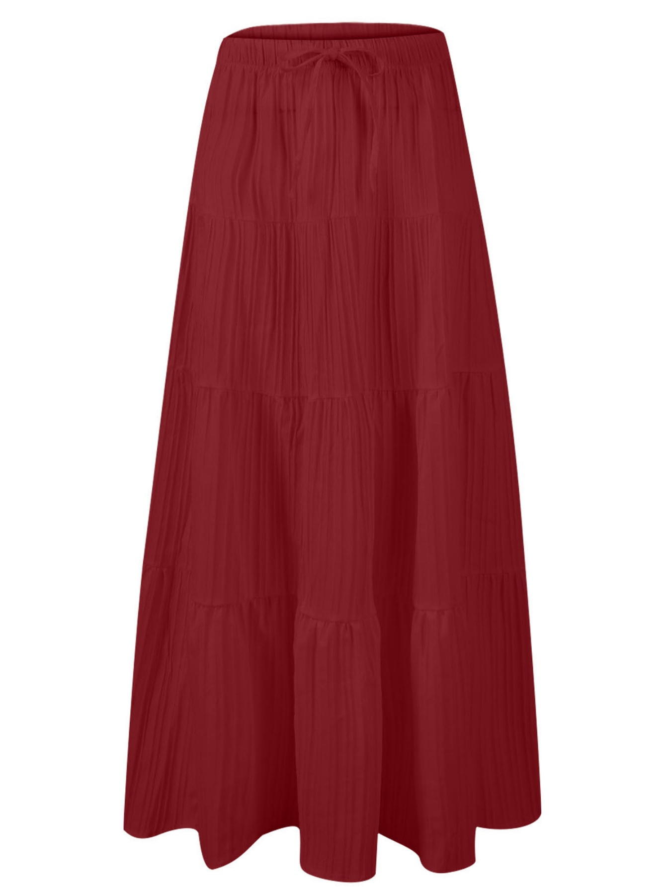 Womens Non-Stretch A-Line Long Skirt Flared Hem Brown Casual Formal Events Easy Care | IFYHOME