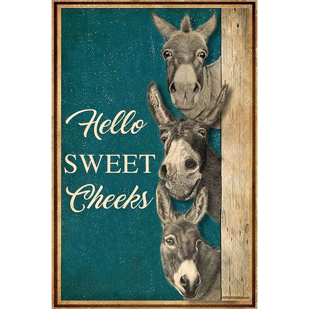 

Three Donkeys - 11CT Stamped Cross Stitch - 40*55CM, 501 Original