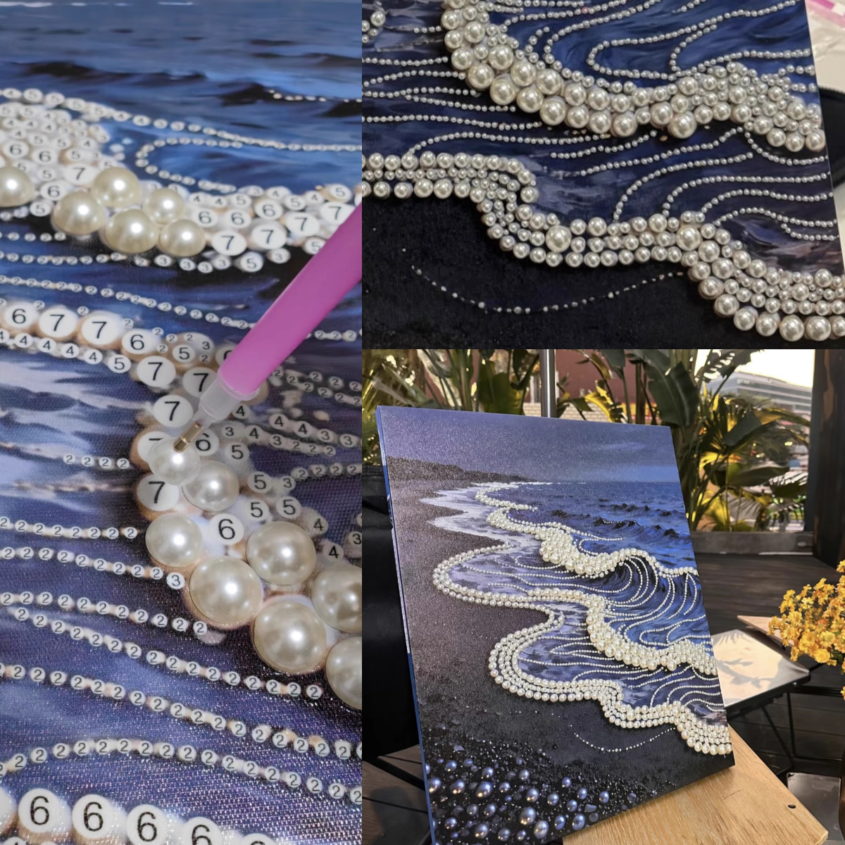 40x50cm)DIY Pearl Painting Framed Handmade Pearl Material Art Kit