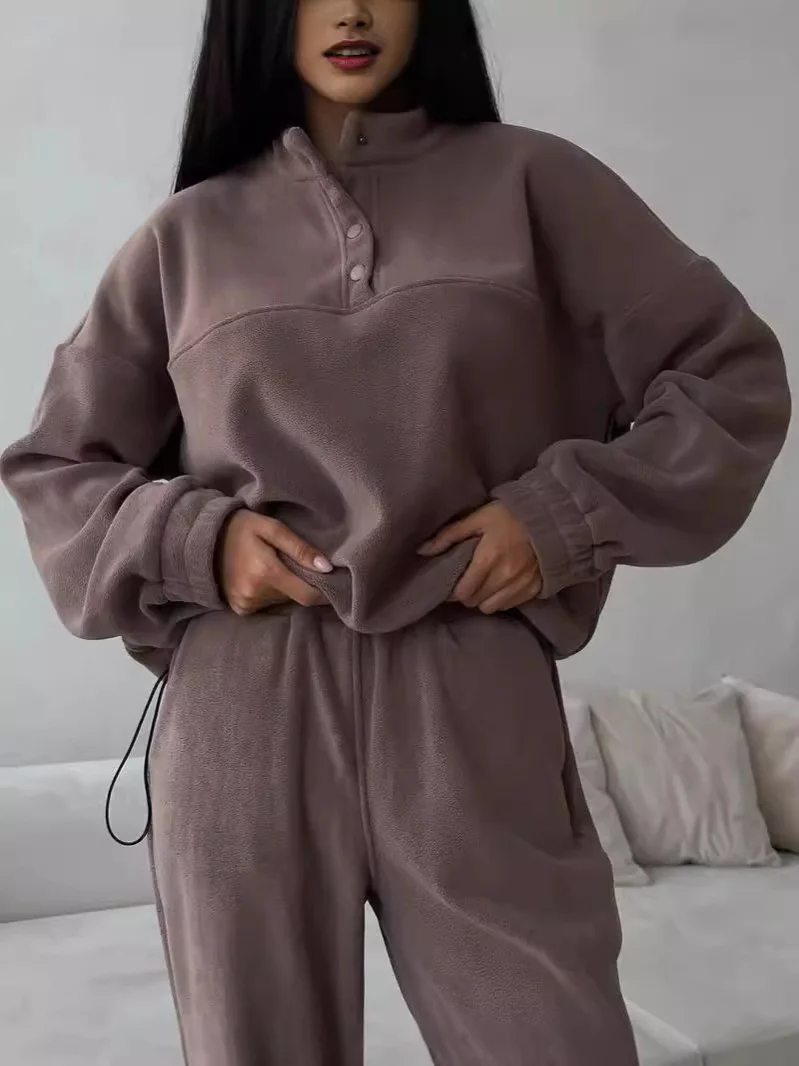 Nigikala Nigikala New Casual Jacket Suit Women's Solid-Colored Velvet Trousers Two-Set