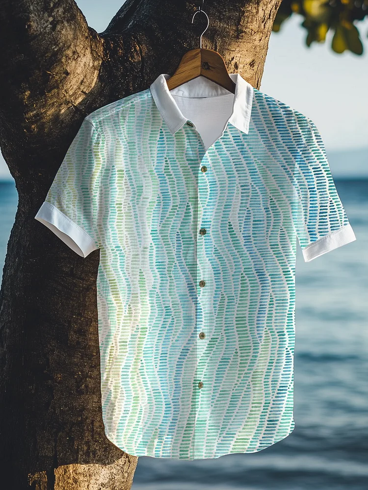 Men's Gradient Art Geometric Pattern Print Shirt