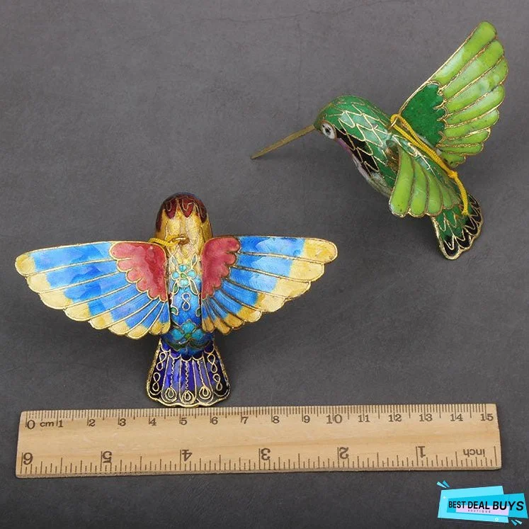 Cloisonne Copper Bodied Kingfisher Hummingbird Pendant Filigree Christmas Tree Pendant Collection