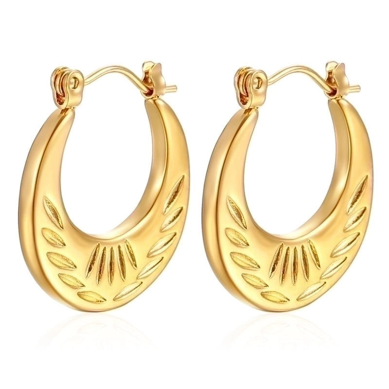 1 Pair Minimalist Classic Style Solid Color Plating 201 Stainless Steel 18K Gold Plated Earrings