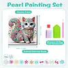 Niedliche Blumen-Mandala-Katze speziell geformte 5D-DIY-Teilbohrer-Diamanten-Punkte, Edelstein-Kunst-Kits mit Rahmen, Diamanten-Gem&auml;lde, Edelstein-Kun