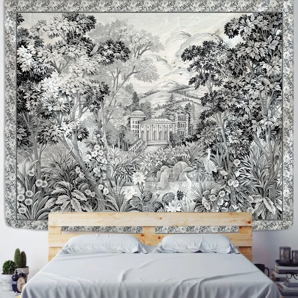 Palm Plant Tapestry Wall Hanging Hippie Bohemian Psychedelic Colorful Art Ins Style TAPIZ Room Home Decor