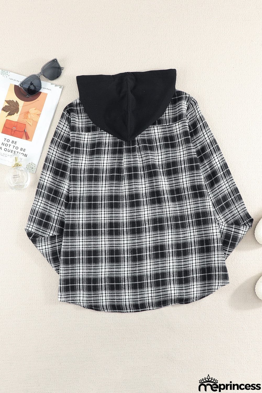Plaid Hooded Shirt Coat