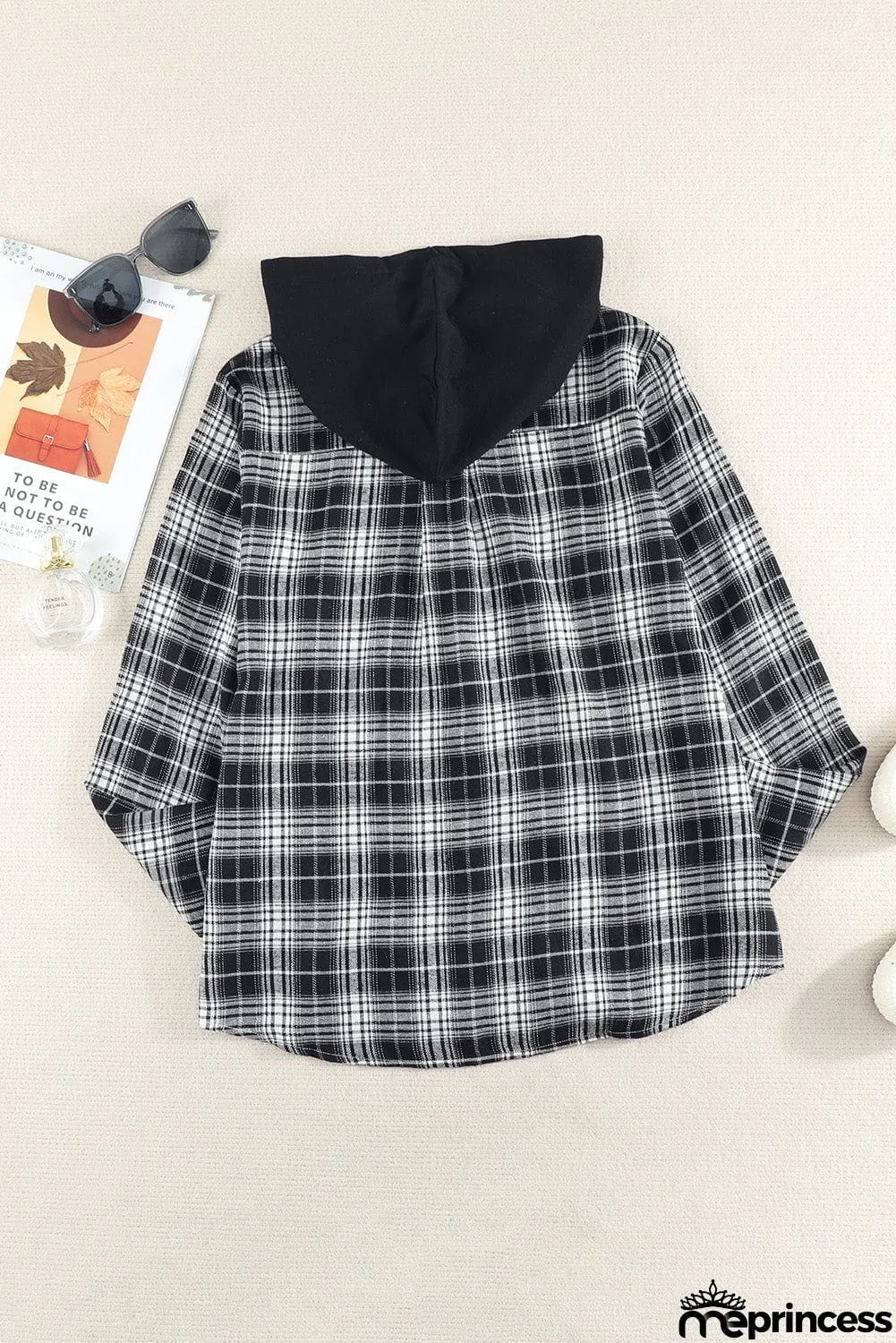 Plaid Hooded Shirt Coat