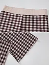 Plaid Bandeau Backless Top&Pants Two-Piece Suits