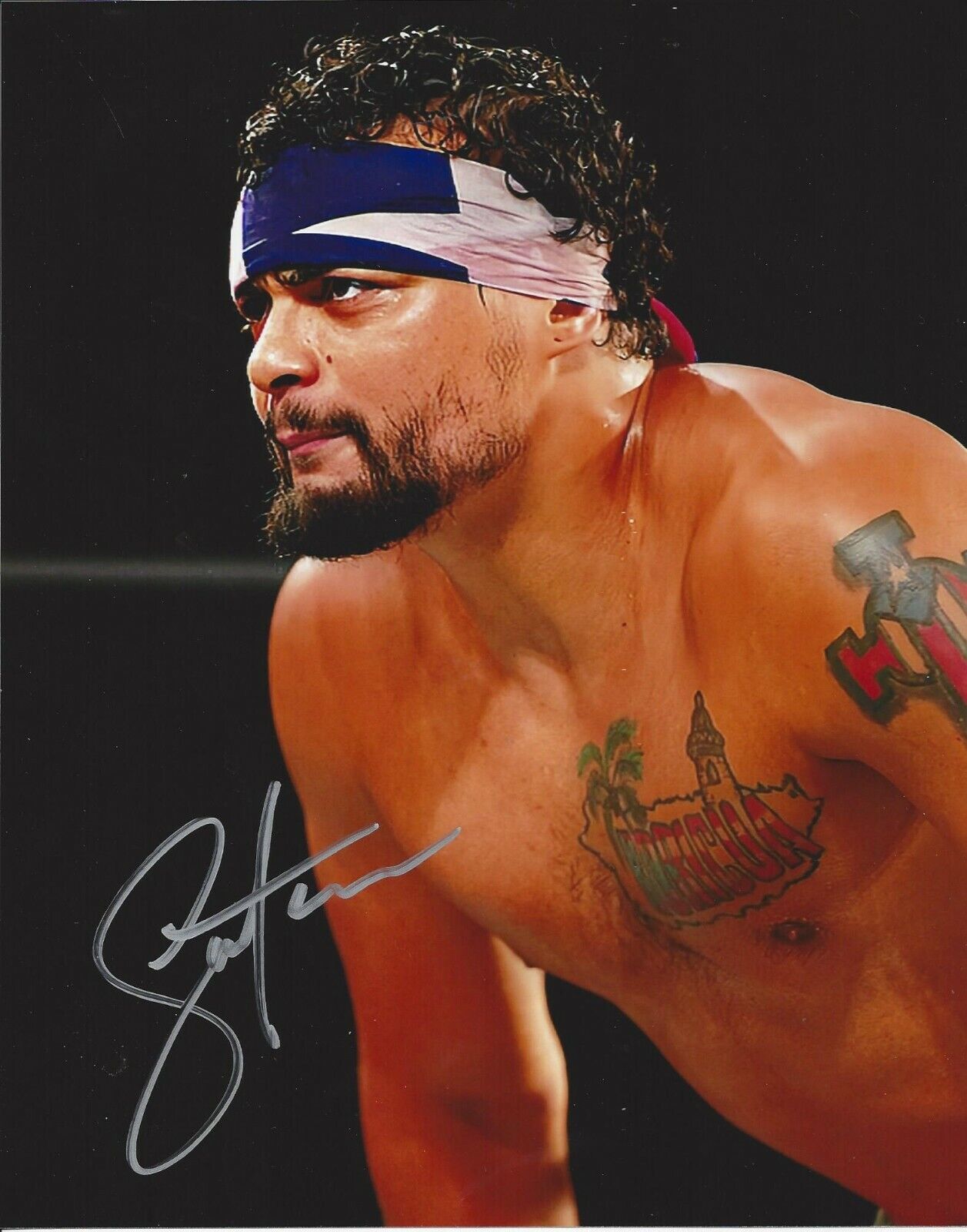 Santana Autographed 8x10 AEW Inner Circle  Ship #6