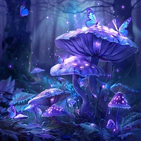 Enchanted Mushroom Glow - Diamond Painting