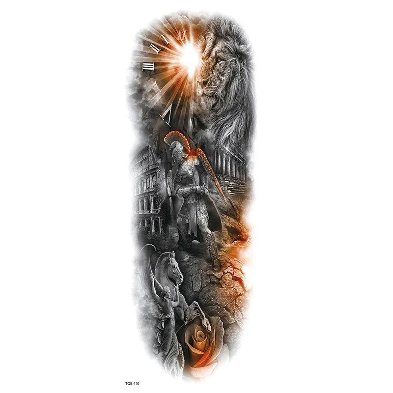 Waterproof Large Arm Temporary Tatoo Sticker Supernatural Fake Animal Stickers For Men Body Art Temporary Tattoo Skeleton Hand