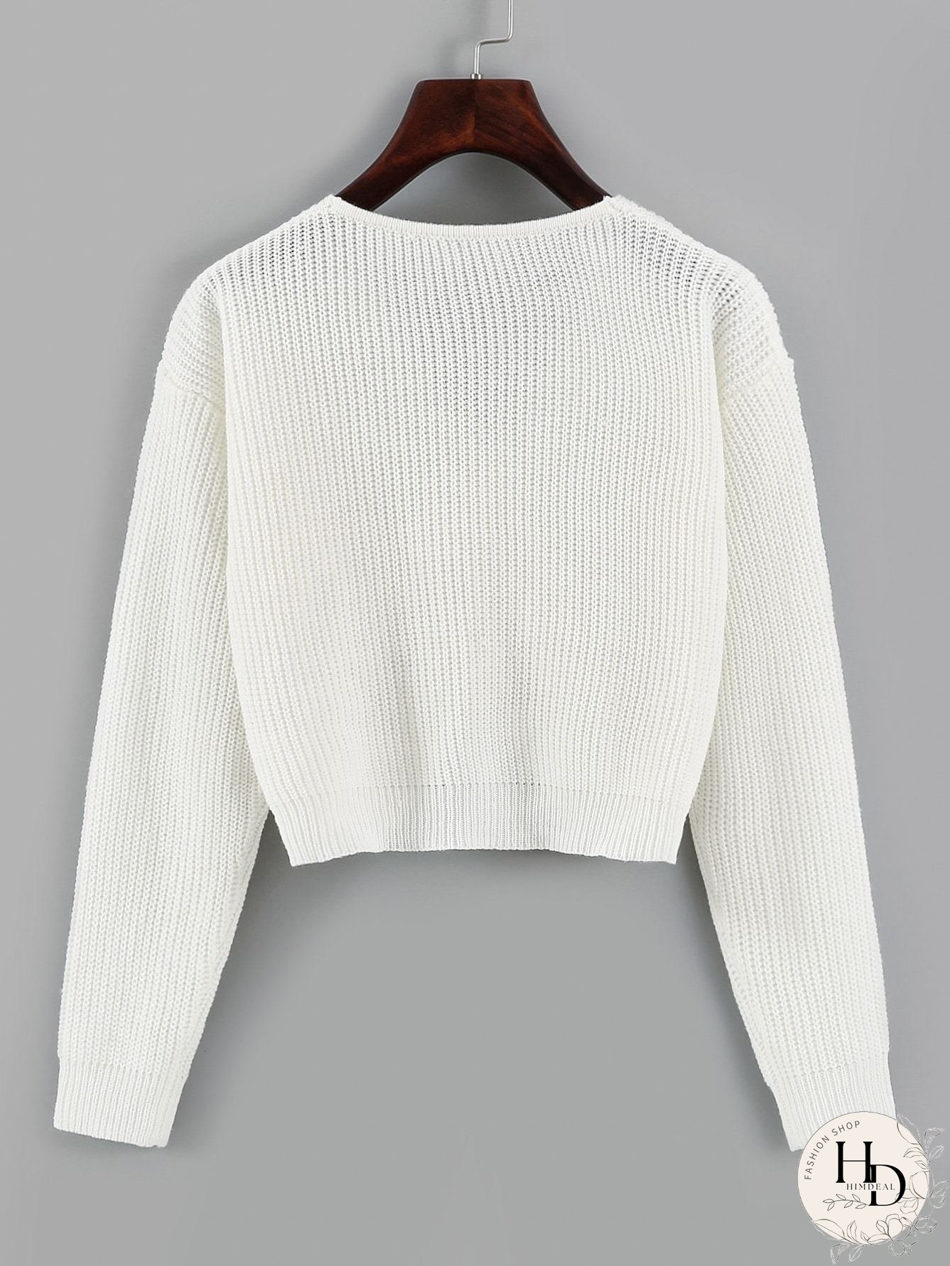 Drawstring Front Drop Shoulder Sweater