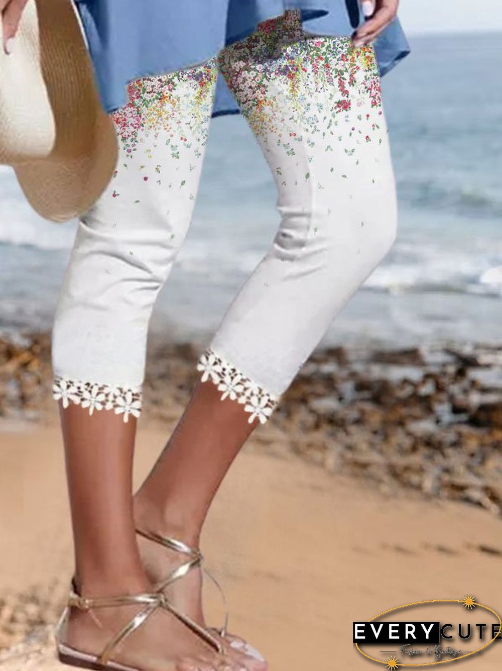 Floral Casual Plain Shorts