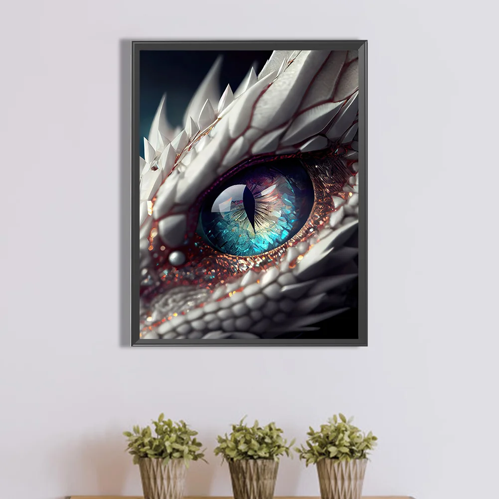 5D DIY Full Round Drill Partial AB Diamond Painting Gragon Eye Decor 45x60cm