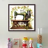 Flower Sewing Machine-14CT Stamped Cross Stitch 40*40cm/15.75*15.75in