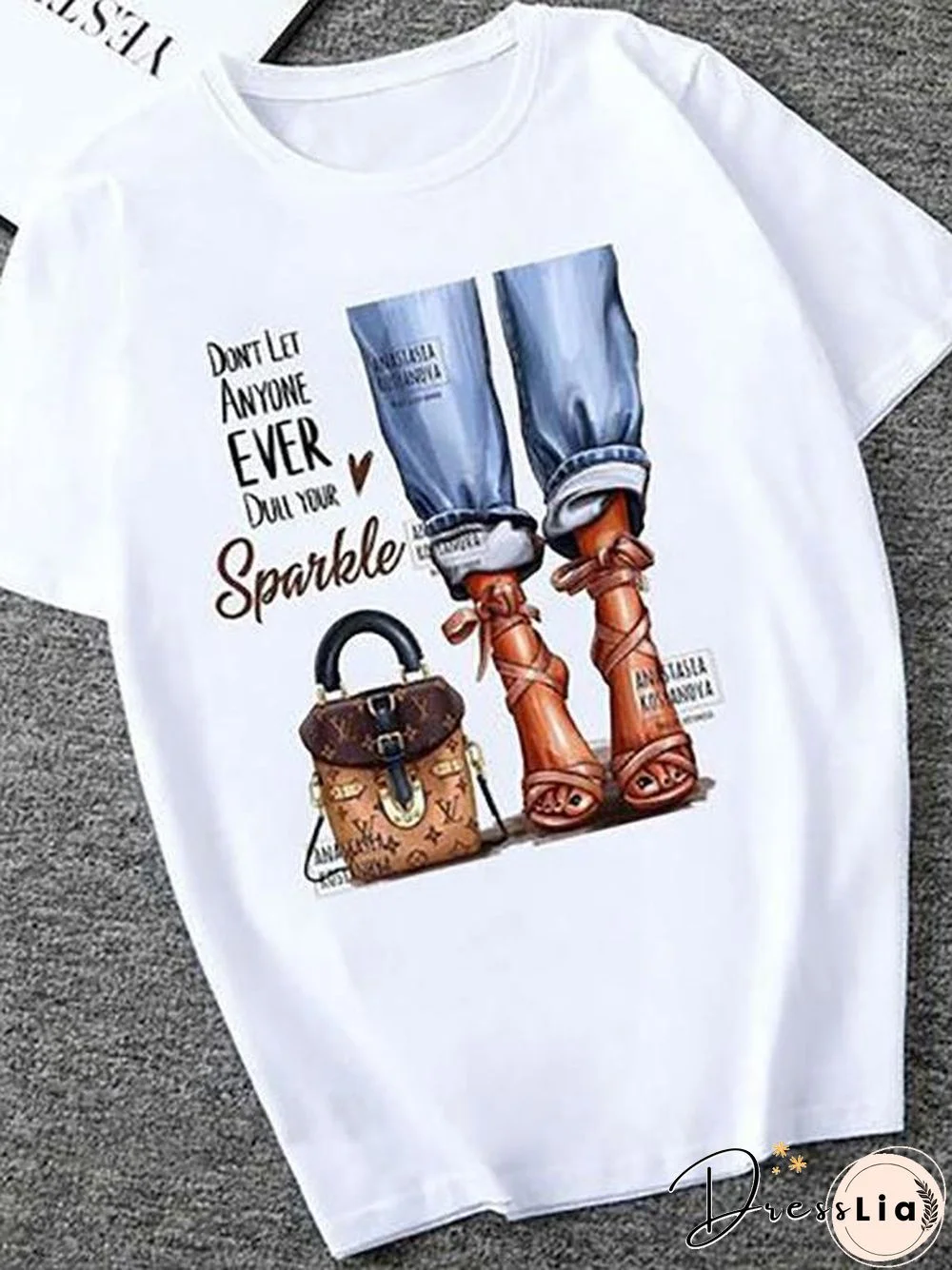 Retro Character Print Women's Short-sleeved T-shirt Top