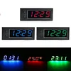 3 in 1 Car Temperature Clock LED Display Electronic Clock Voltmeter Luminous 12V