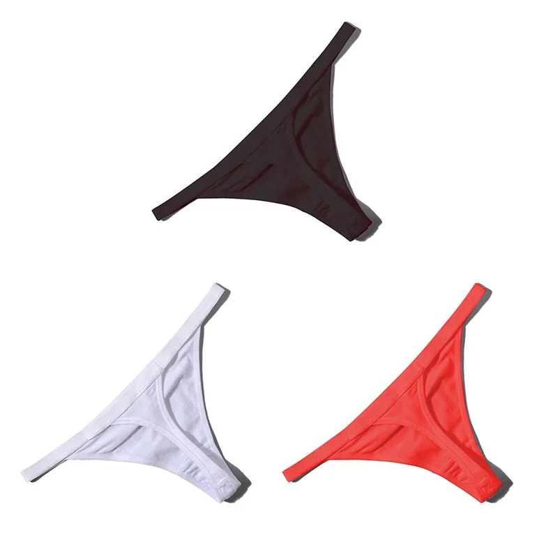 Sexy Women Cotton G String Thongs Low Waist Seamless Female Underpants Comfortable Ladies Underwear Lingerie 3/4 Pcs