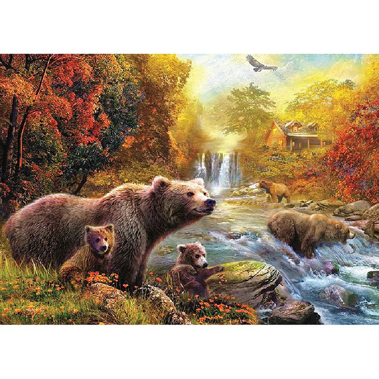 Animal  Full Round Diamond Painting 40*30CM