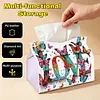 DIY PU Diamond Painting Tissue Box Kit Desktop Tissue Holder with Rhinestone Diamond Desk Decorative Tissue Box for Adults Desktop Storage Organizer (Love)