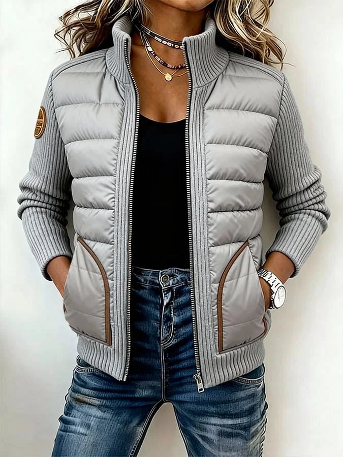 Women'S Casual Loose Patchwork Warm Cotton Coat 