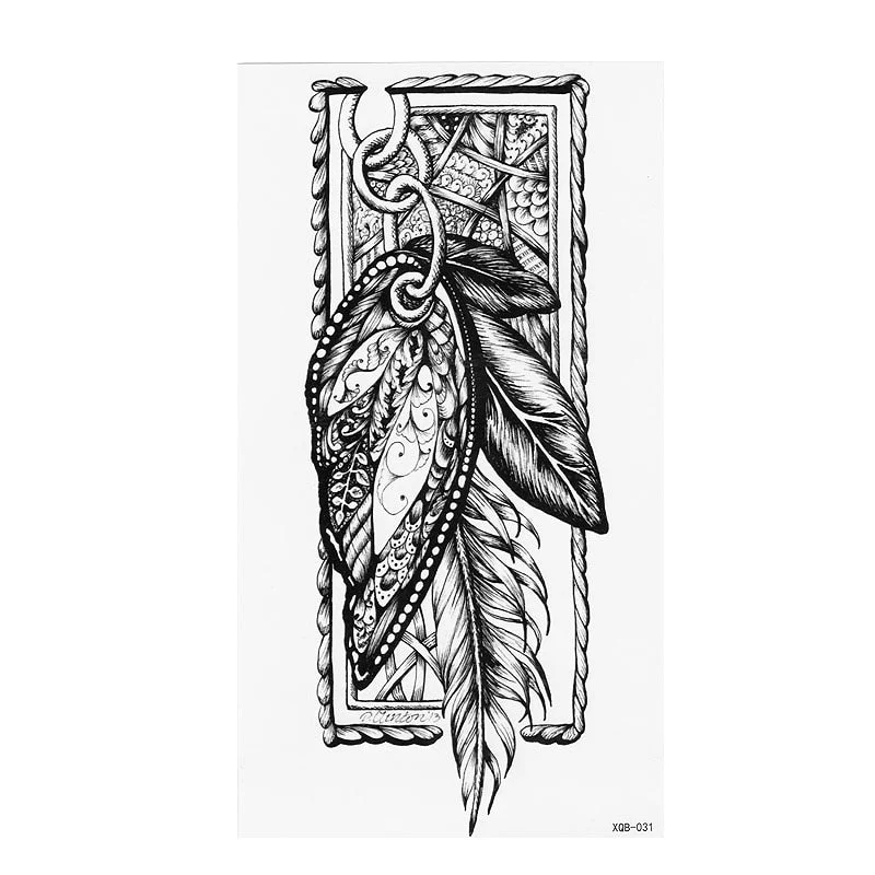 1pcs Time hourglass arms BlacBlack White Large Flower Henna Temporary Tattoo Black Mehndi Style Waterproof Tattoo Sticker