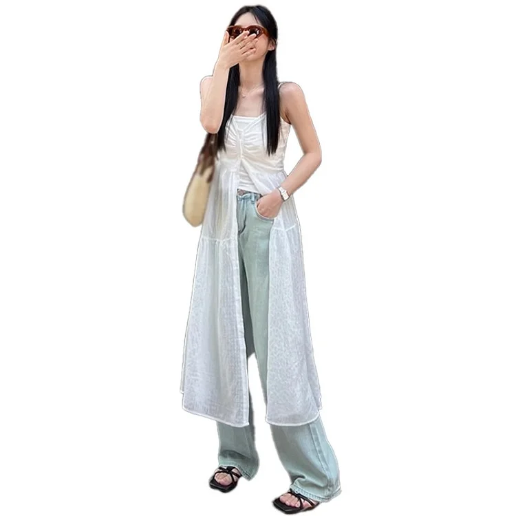 Women Dress Backless Suspender Vintage Solid Sleeveless Dresses Sexy Elegant Front Slit Lace Up Strap Dress