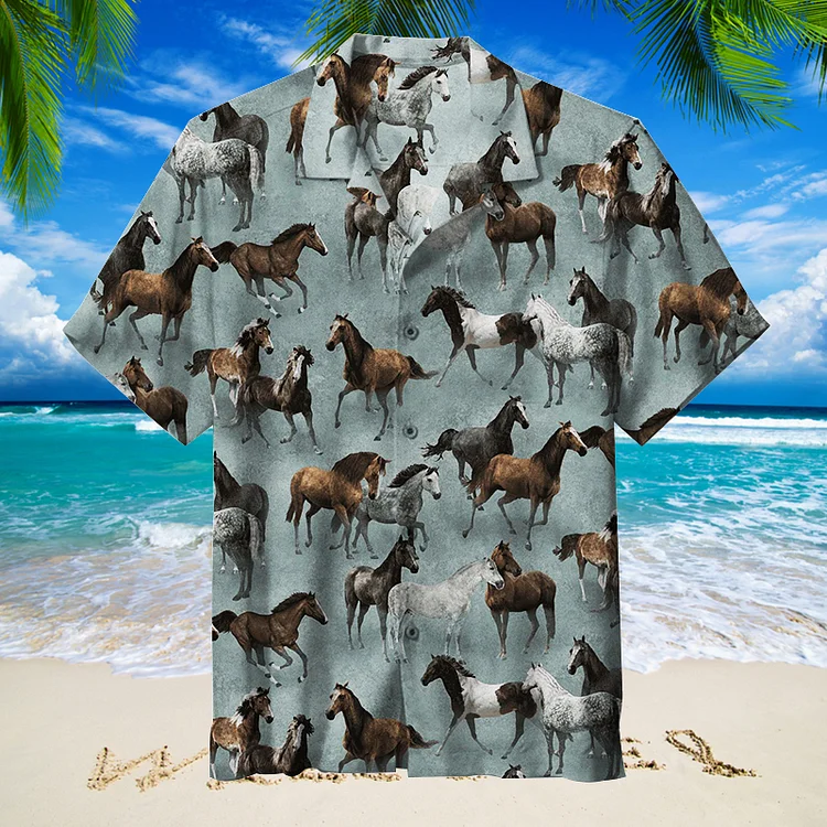 Animal World Of Horses|Unisex Hawaiian Shirt